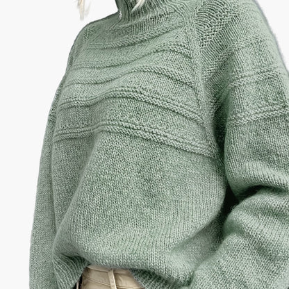 Damen Strickpullover mit Stehkragen – Eleganter Alltags-Look für Herbst und Winter