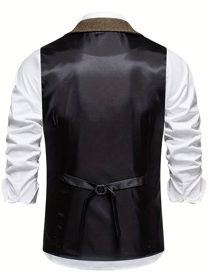 Men's vest in vintage business style – elegant suit vest for office and festive occasions