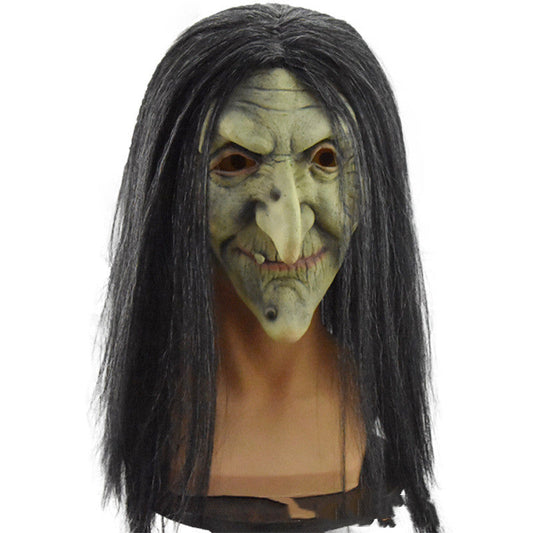 Halloween witch mask for adults – creepy costume for costume parties & decoration