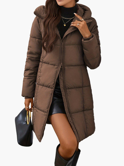 Damen Winter Steppmantel mit Kapuze und modischem Schnitt – Perfekt für Alltag und Freizeit