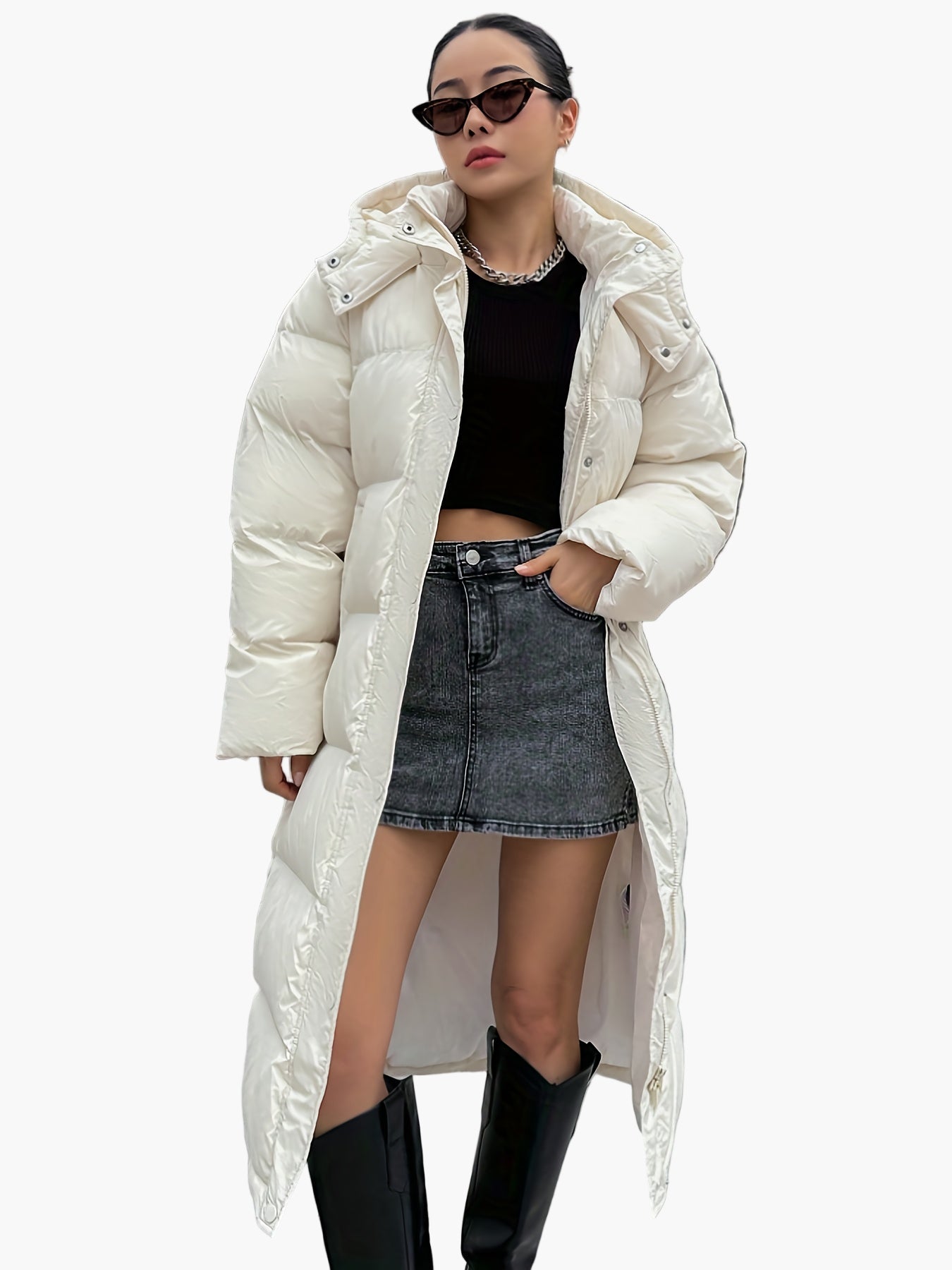 Women's Winter Quilted Coat Long Elegant Urban Style
