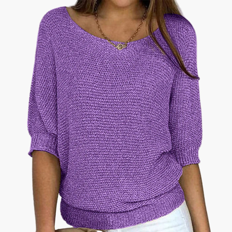 Damen Strickpullover mit weitem Ausschnitt – Lässiger Komfort für Alltag und Freizeit