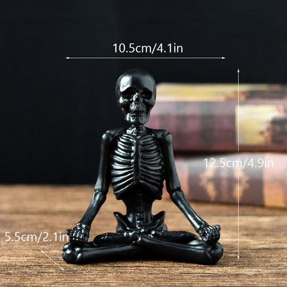 Halloween decorative figure yoga skeleton – funny skeleton figures for Halloween parties & spooky decorations