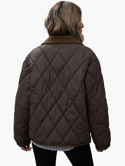Women's Vintage Quilted Jacket with Contrast Details – Stylish Transitional Jacket for Everyday and Leisure