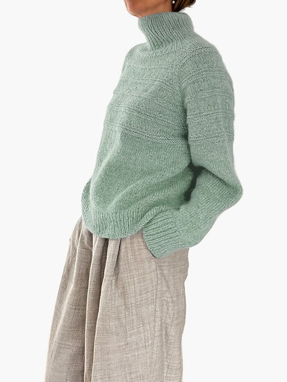 Damen Strickpullover mit Stehkragen – Eleganter Alltags-Look für Herbst und Winter
