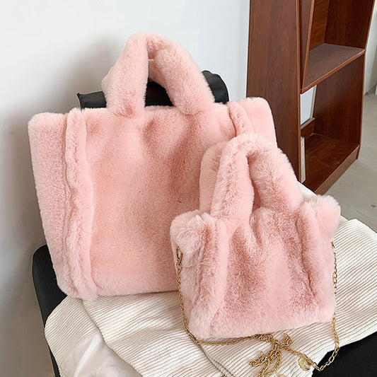 Shannon – Plüsch-Handtasche mit Kette für Damen