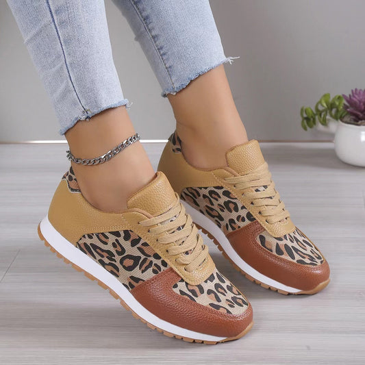 Denise – Leopard Damen Sportschuhe mit Schnürung