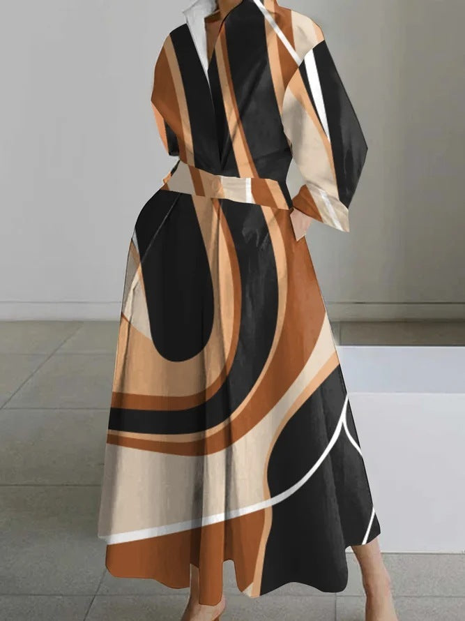Abigail – Langärmliges Blusenkleid mit elastischem Bund
