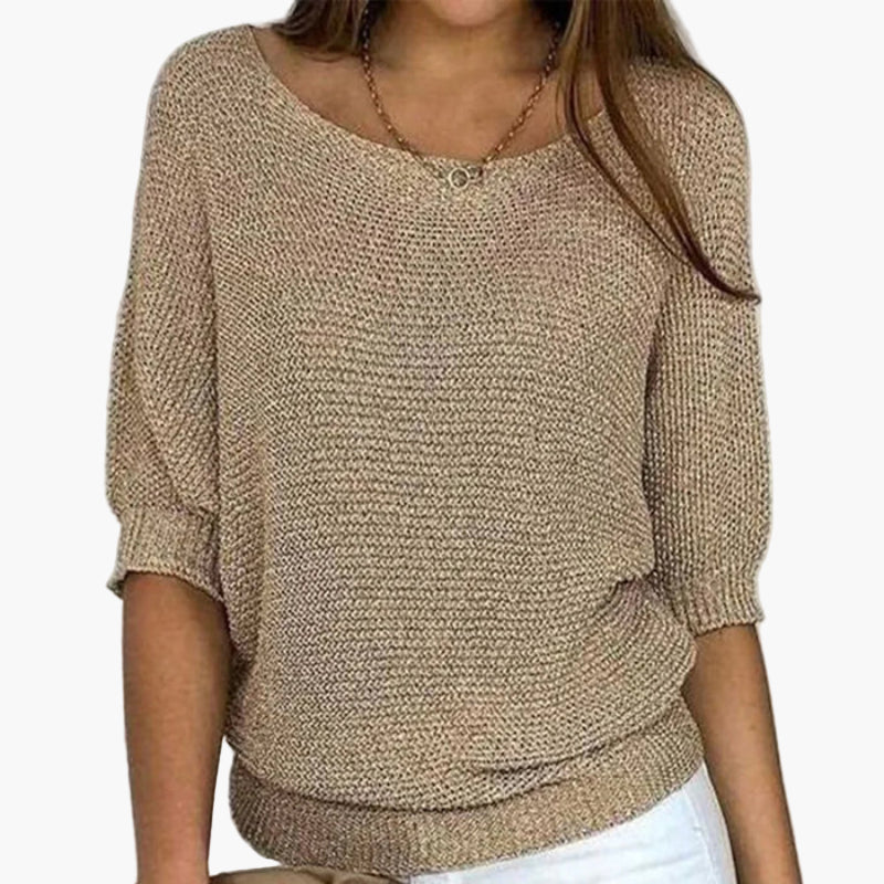 Damen Strickpullover mit weitem Ausschnitt – Lässiger Komfort für Alltag und Freizeit