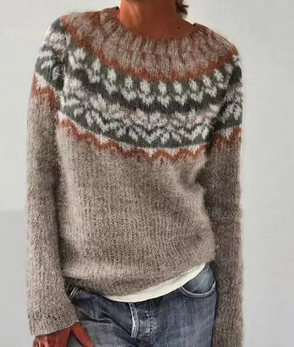 Victoria – Multicolor Rundhals Pullover für Damen