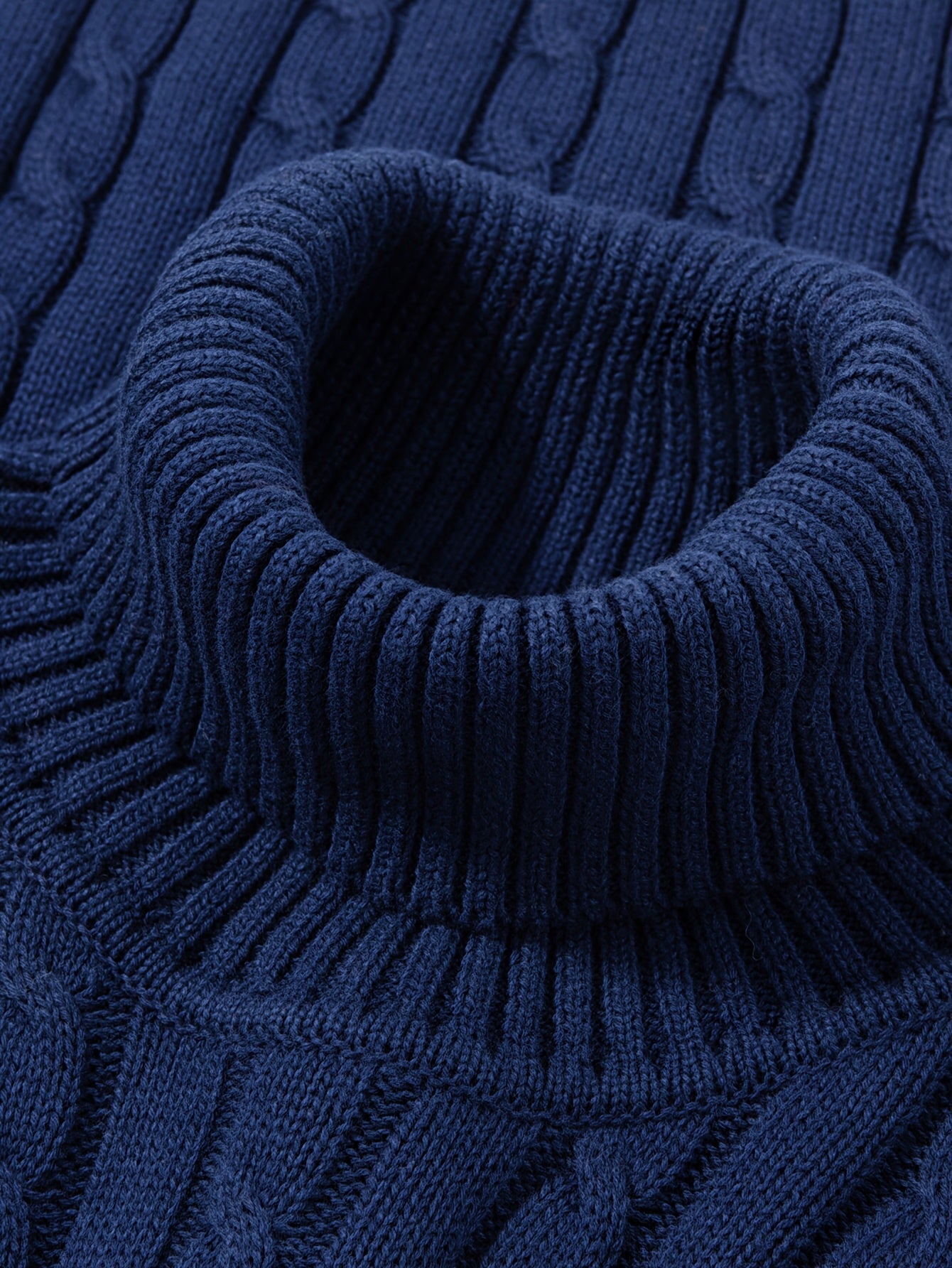Men's Cable Knit Turtleneck Sweater – Stylish Knit Pullover for Everyday & Leisure
