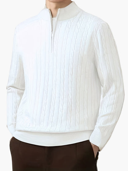 Men's knitted sweater with zipper and modern design – ideal for leisure and office