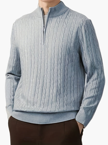 Men's knitted sweater with zipper and modern design – ideal for leisure and office