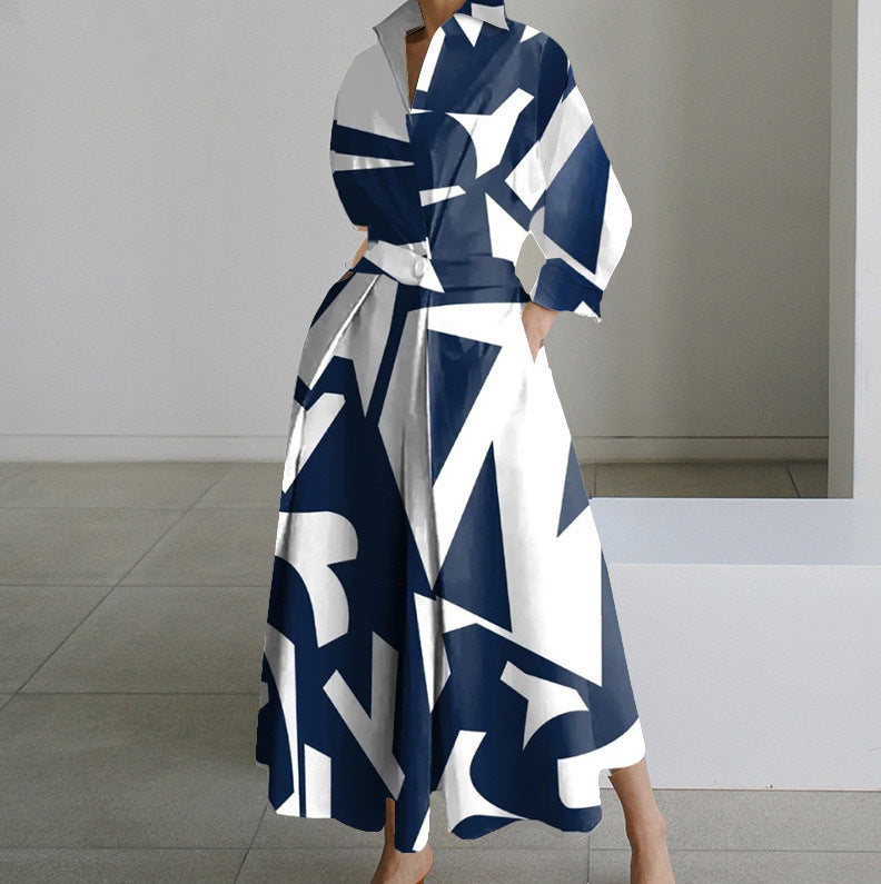 Abigail – Langärmliges Blusenkleid mit elastischem Bund