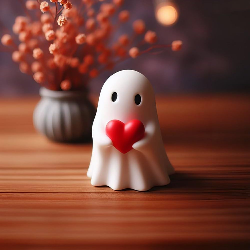 Halloween decoration figure ghost with middle finger – funny resin figure for spooky parties & decoration