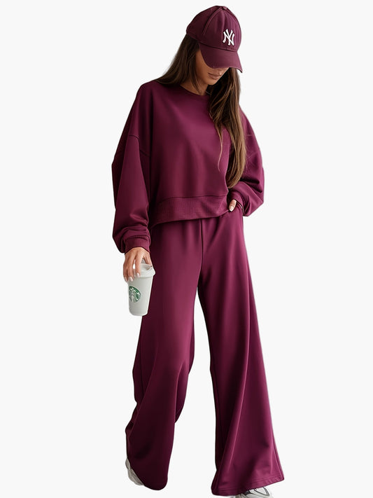 Damen Oversize Jogginganzug Freizeit Zweiteiler Set – Lässiger Streetstyle für Alltag & Sport