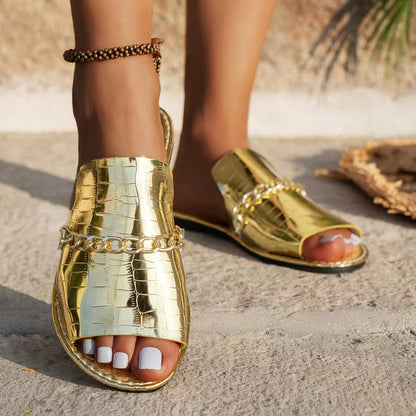 Patricia – Sommerliche Kettensandalen mit Fischmaul