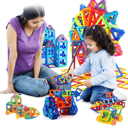 Magnetische Konstruktionsspielzeug Bausteine für Kinder – Pädagogisches Set, Kreatives Bauen, Jungen & Mädchen