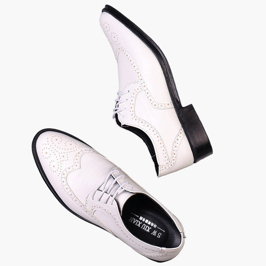 Men's Business Oxford Shoes – Classic with Brogue Details, Elegant Lace-up Shoes for Formal Occasions
