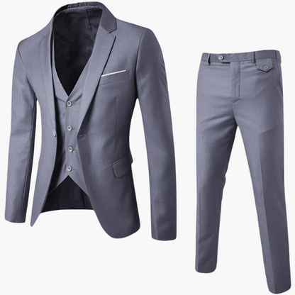 Herren 3-Teiliges Business Anzugset – Klassischer Eleganter Anzug für Hochzeit, Büro & Feste