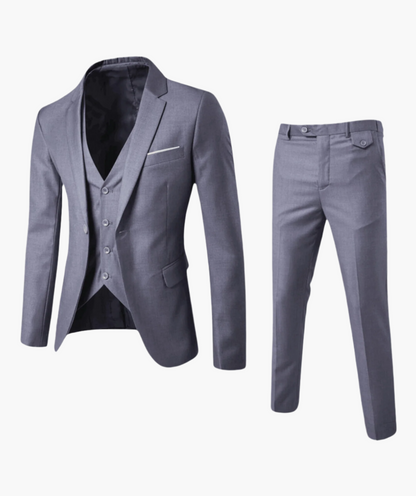 Herren 3-Teiliges Business Anzugset – Klassischer Eleganter Anzug für Hochzeit, Büro & Feste