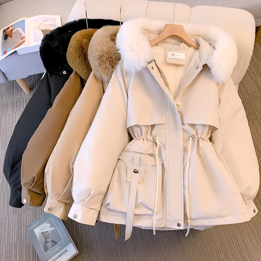 Women's winter coat with hood – Elegant parka for cold days, fashionable everyday companion