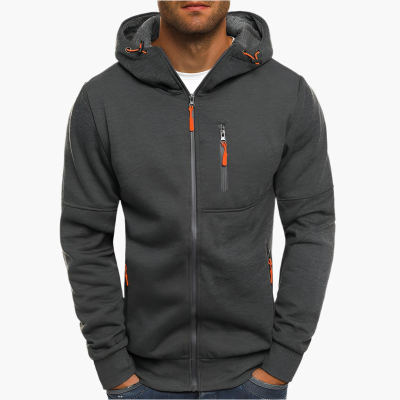 Herren Kapuzenjacke mit Reißverschluss – Sportlicher Freizeit Hoodie für Alltag & Training