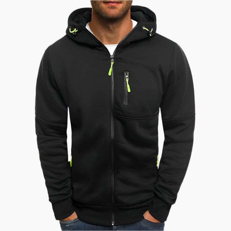 Herren Kapuzenjacke mit Reißverschluss – Sportlicher Freizeit Hoodie für Alltag & Training