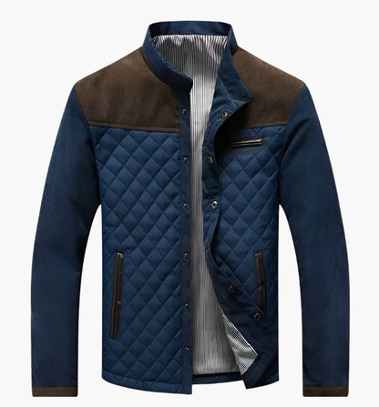Men's quilted jacket in patchwork style – Elegant transitional jacket for everyday and leisure use