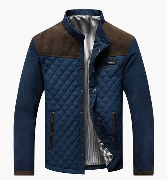 Men's quilted jacket in patchwork style – Elegant transitional jacket for everyday and leisure use