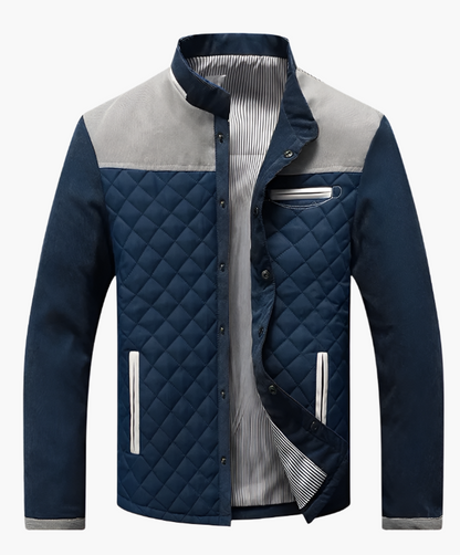 Men's quilted jacket in patchwork style – Elegant transitional jacket for everyday and leisure use
