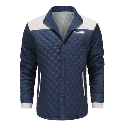 Men's quilted jacket in patchwork style – Elegant transitional jacket for everyday and leisure use