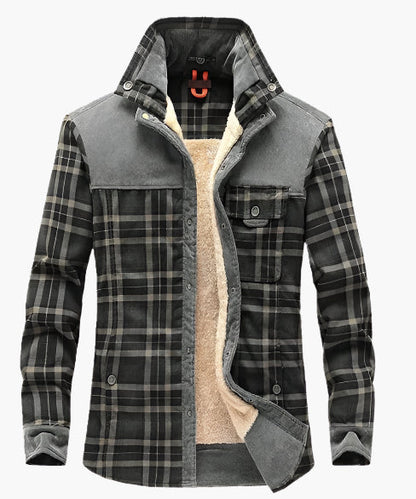 Herren Outdoor Freizeit Hemdjacke mit Fleece-Futter – Klassischer Karomuster Stil für Abenteuer und Alltag