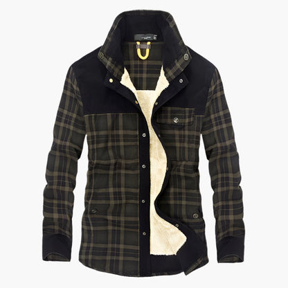 Herren Outdoor Freizeit Hemdjacke mit Fleece-Futter – Klassischer Karomuster Stil für Abenteuer und Alltag