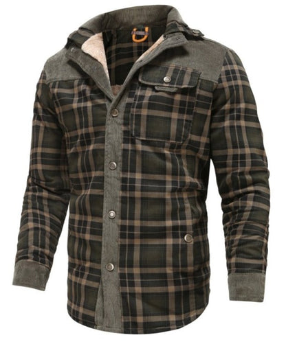Herren Outdoor Freizeit Hemdjacke mit Fleece-Futter – Klassischer Karomuster Stil für Abenteuer und Alltag