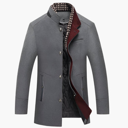 Men's Elegant Knightsman Coat – Stylish Slim Fit Winter Coat with Removable Collar