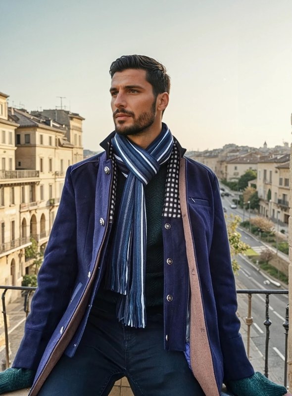 Men's Elegant Knightsman Coat – Stylish Slim Fit Winter Coat with Removable Collar