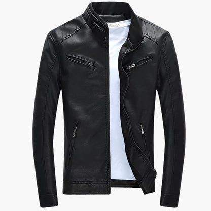 Men's biker jacket in modern style – Casual PU leather jacket for everyday & going out