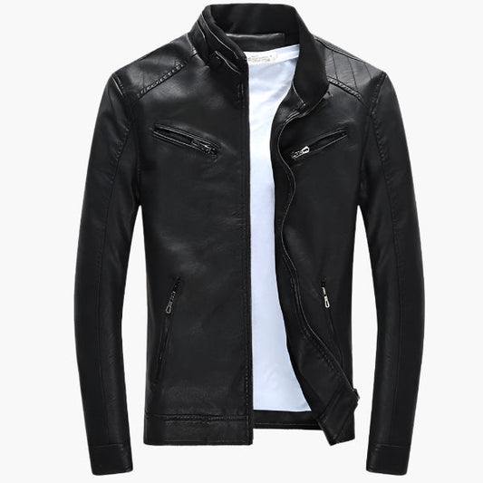 Men's biker jacket in modern style – Casual PU leather jacket for everyday & going out