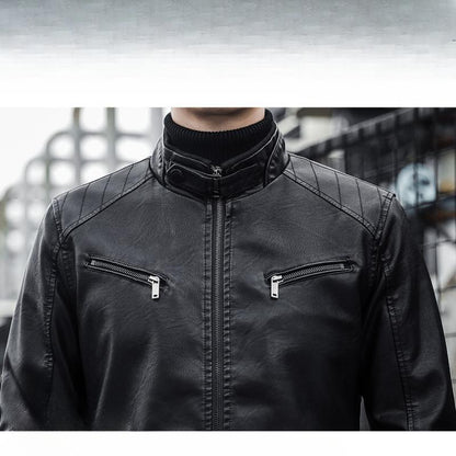 Men's biker jacket in modern style – Casual PU leather jacket for everyday & going out