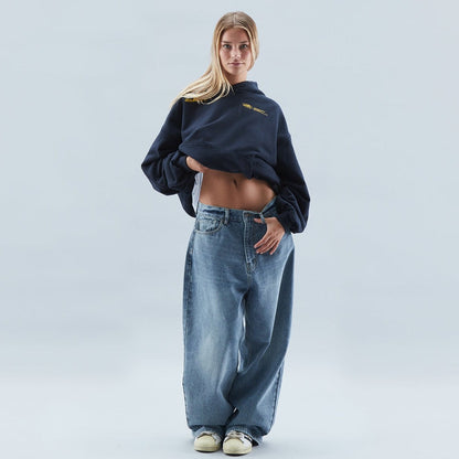 Unisex Oversize Streetwear Hoodie mit Kapuze und Schriftzug – Lässiger Urban Look für Alltag und Freizeit