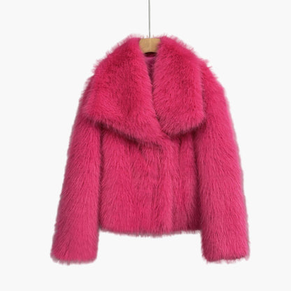 Women's Luxury Short Fur Jacket – Elegant Street Style for Winter