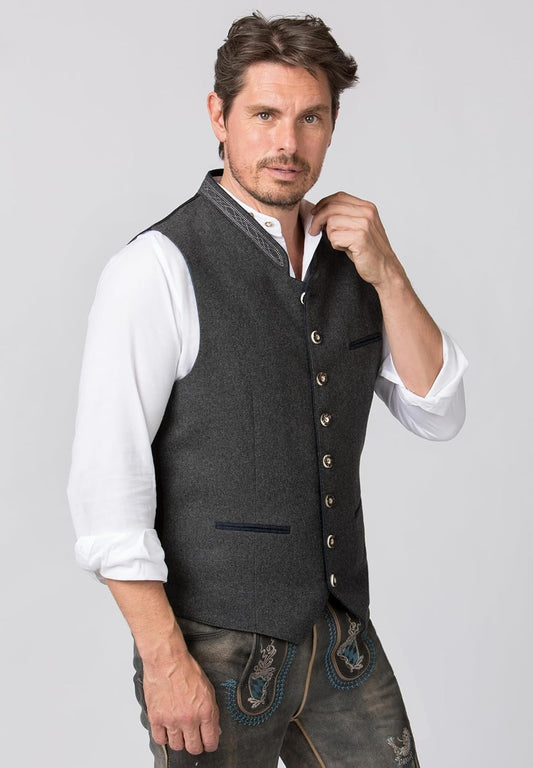 Men's Traditional Vest – Traditional Bavarian Gilet for Festivals & Oktoberfest