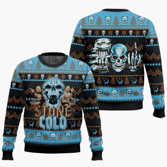 Herren Pullover Stone Cold Steve Austin Wrestling Ugly Christmas Sweater Fanartikel