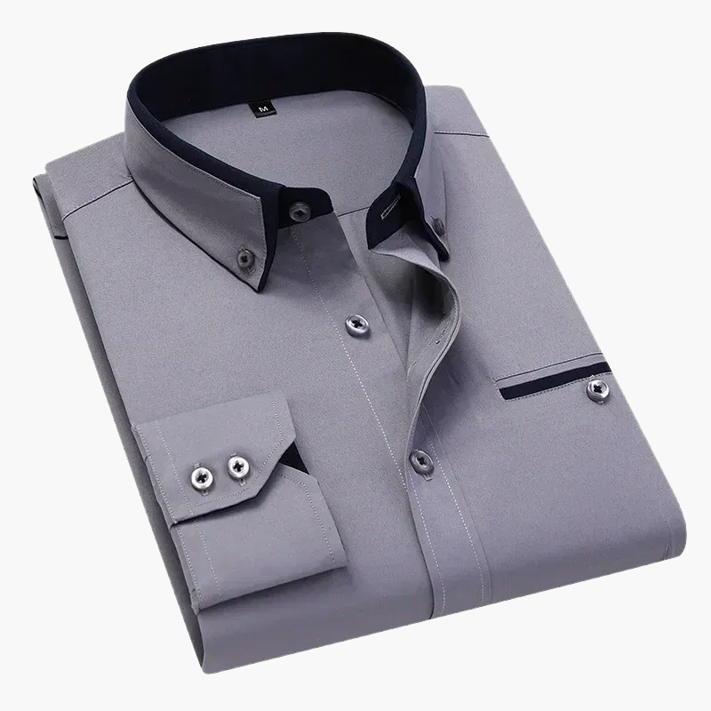 Men's Business Casual Shirt – Elegant Long-Sleeve Shirt for Office and Everyday Use