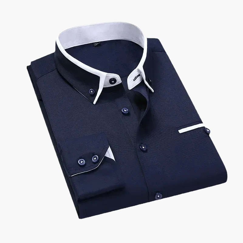 Men's Business Casual Shirt – Elegant Long-Sleeve Shirt for Office and Everyday Use