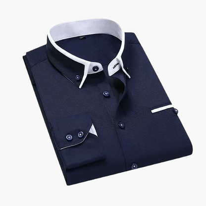 Men's Business Casual Shirt – Elegant Long-Sleeve Shirt for Office and Everyday Use