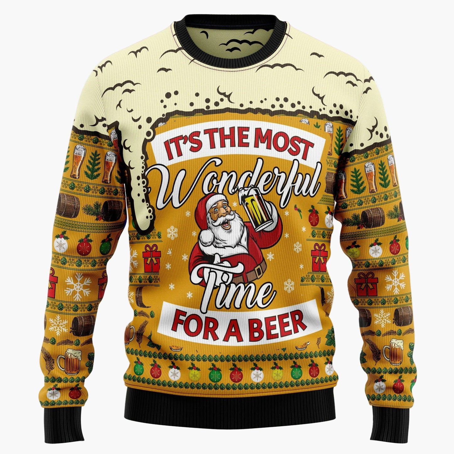 Herren Ugly Christmas Sweater Totenkopf Santa – Lustiger Weihnachtspullover für Männer