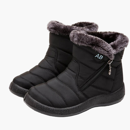 Women's winter boots with warm lining and zipper – Comfortable, non-slip outdoor shoes for cold days