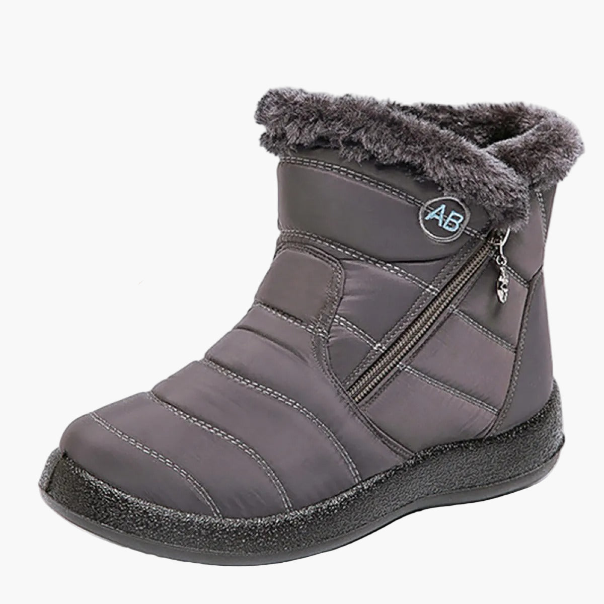Women's winter boots with warm lining and zipper – Comfortable, non-slip outdoor shoes for cold days